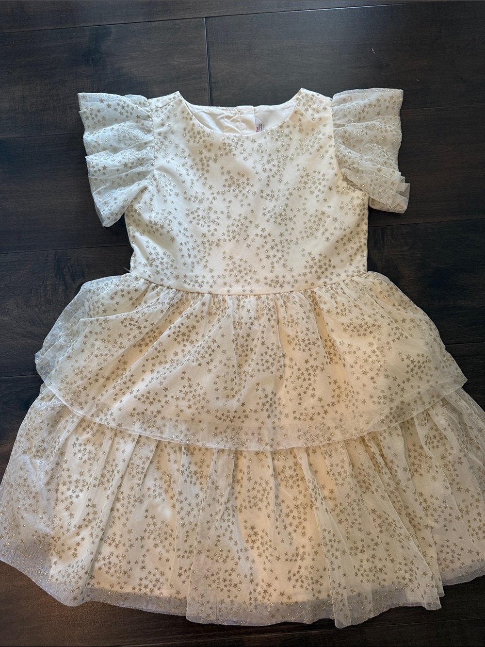 American Girl Janie and Jack Cream Tulle Star-Print Party Dress